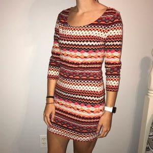 patterned body con dress